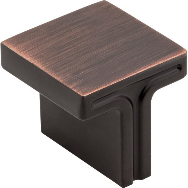 Jeffrey Alexander 1-1/8" Overall Length Brushed Oil Rubbed Bronze Square Anwick Cabinet Knob 867L-DBAC - main